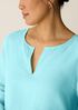 Organic Handkerchief Linen Split Neck Top