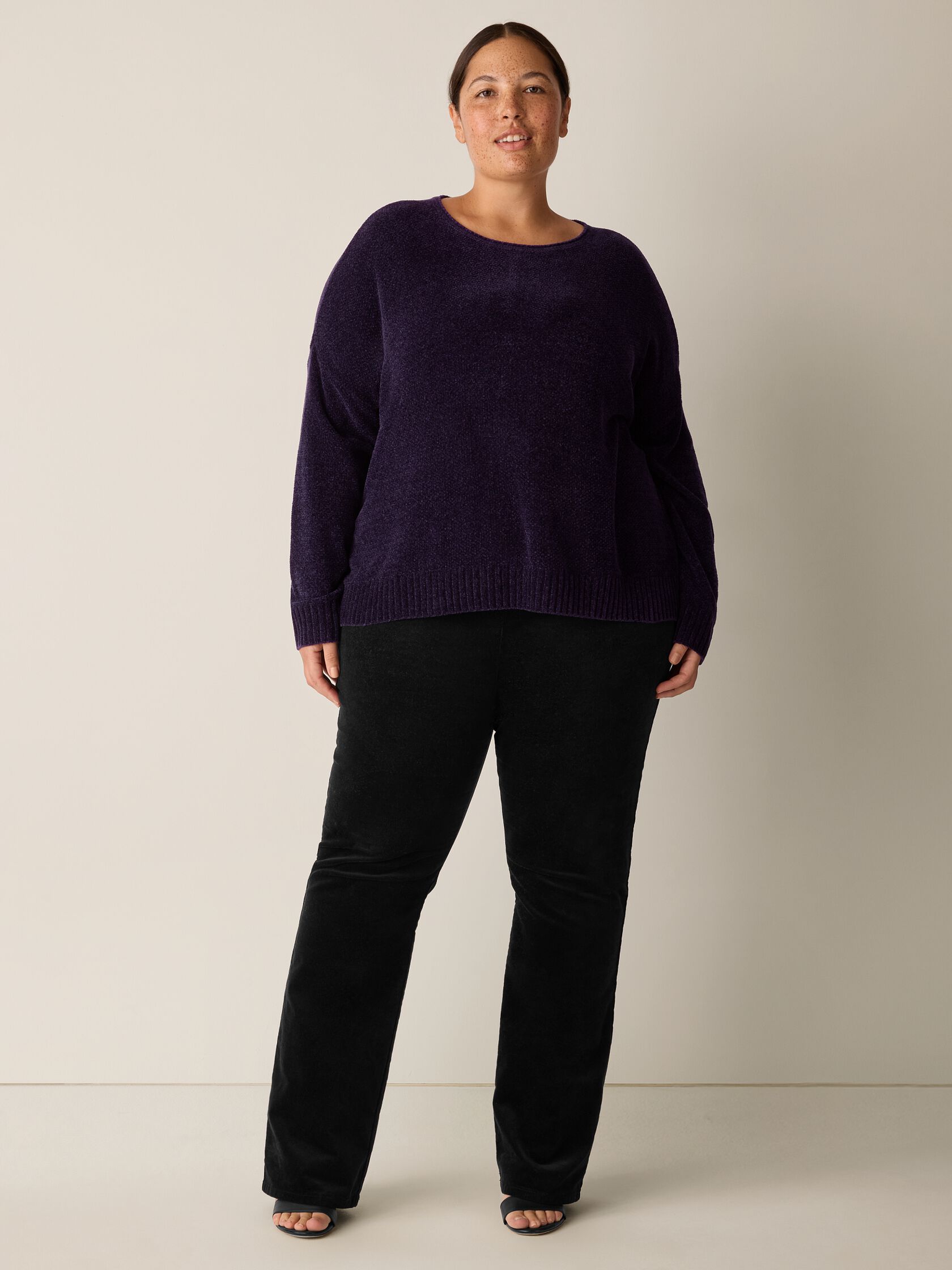 Chenille Blend Crew Neck Top