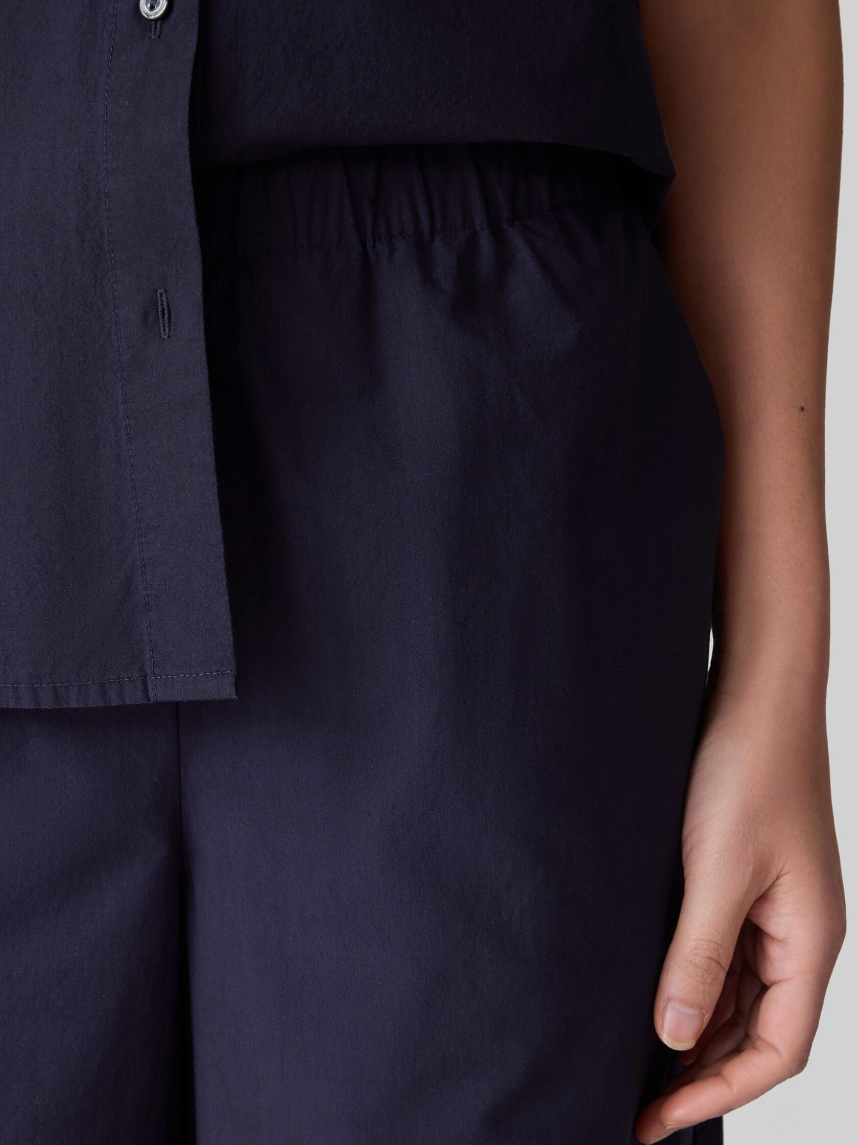 Washed Organic Cotton Poplin Wide-Leg Pant