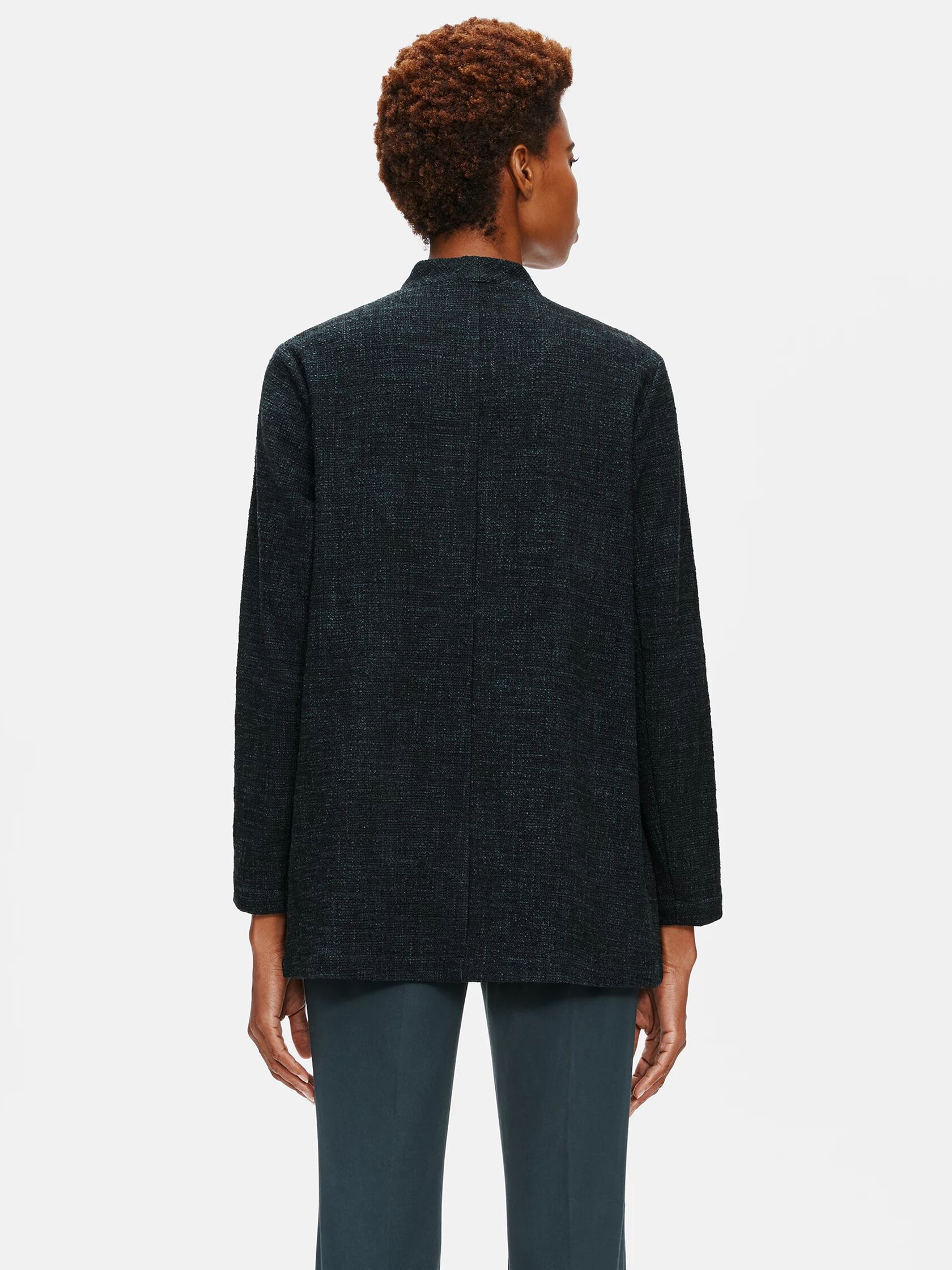 Tweedy Cotton Slub Long Jacket