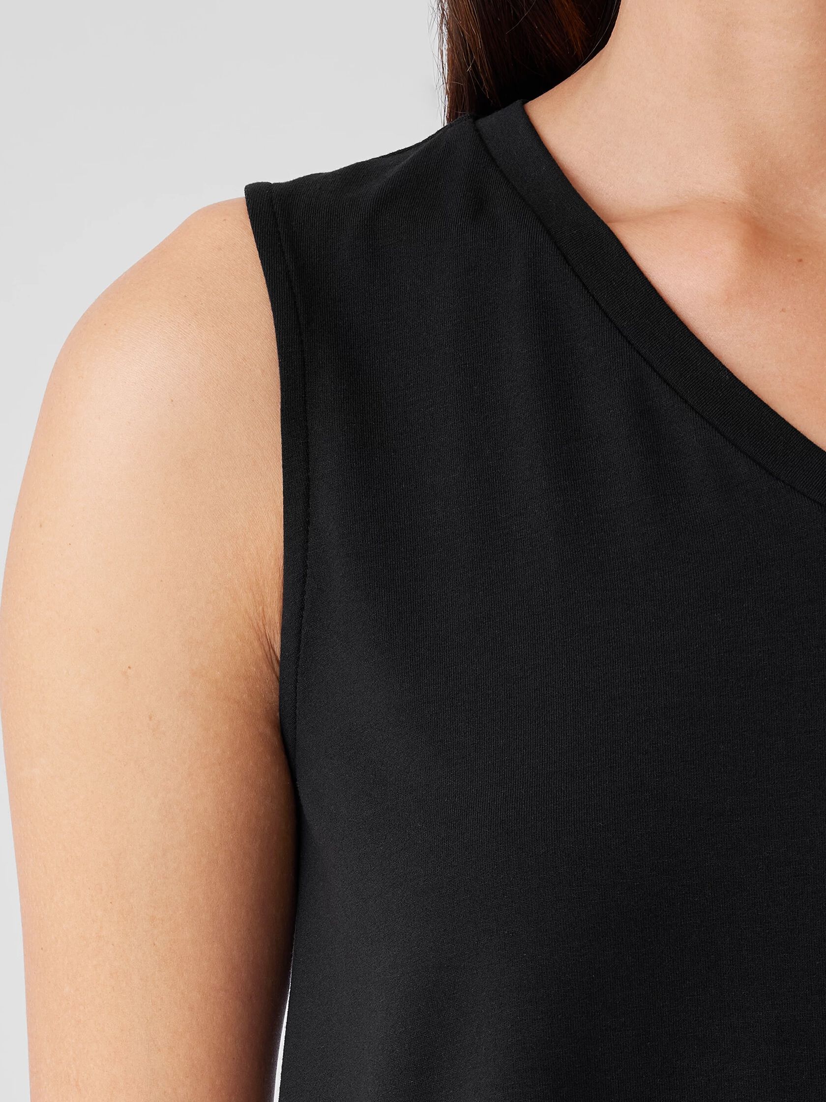 Stretch Jersey Knit V-Neck Tank