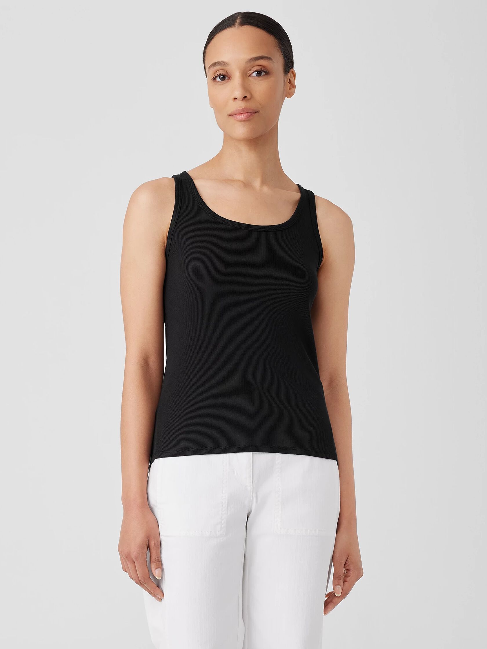 Organic Cotton Stretch Rib Slim Tank