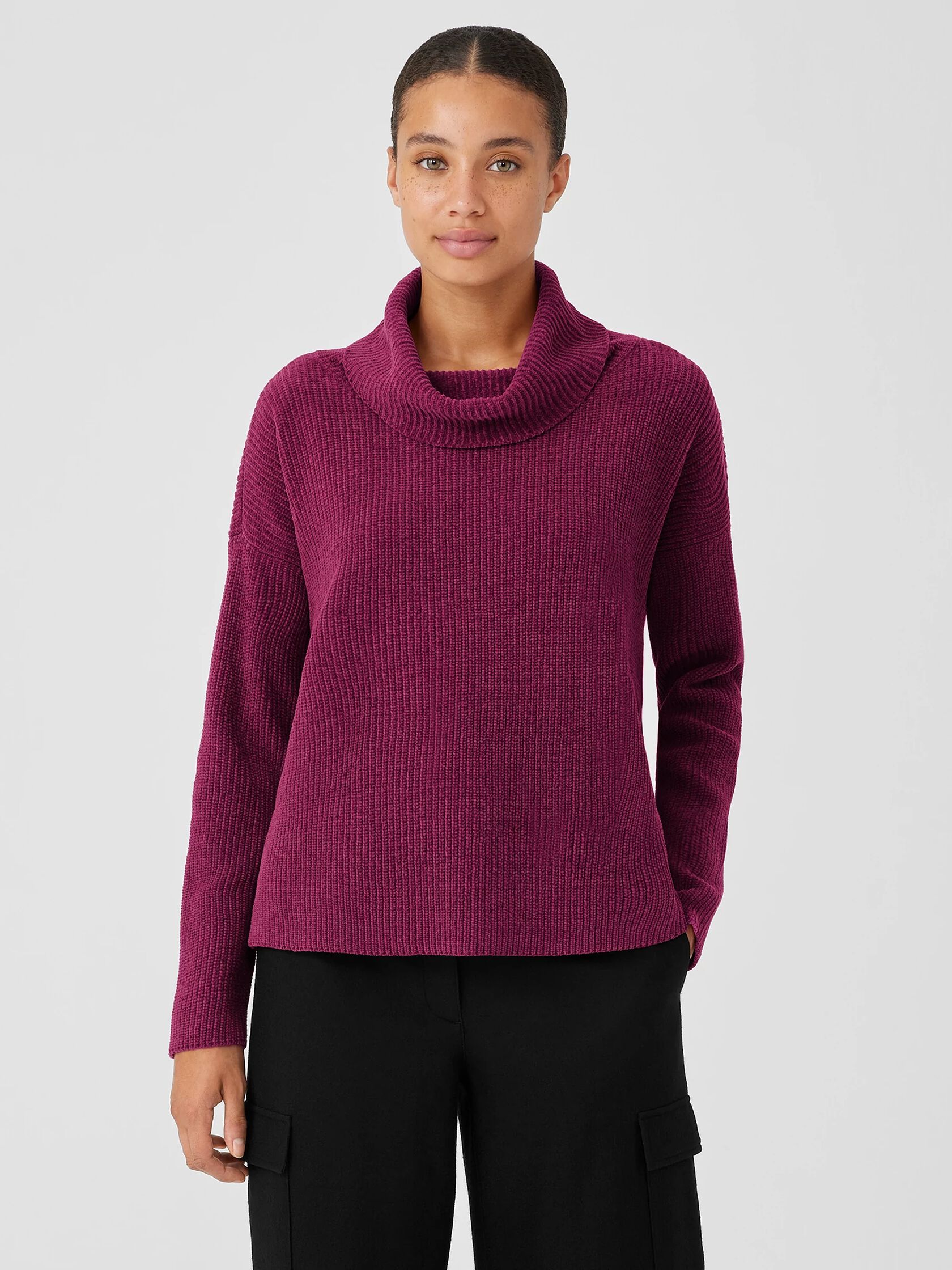 Organic Cotton Chenille Turtleneck Top