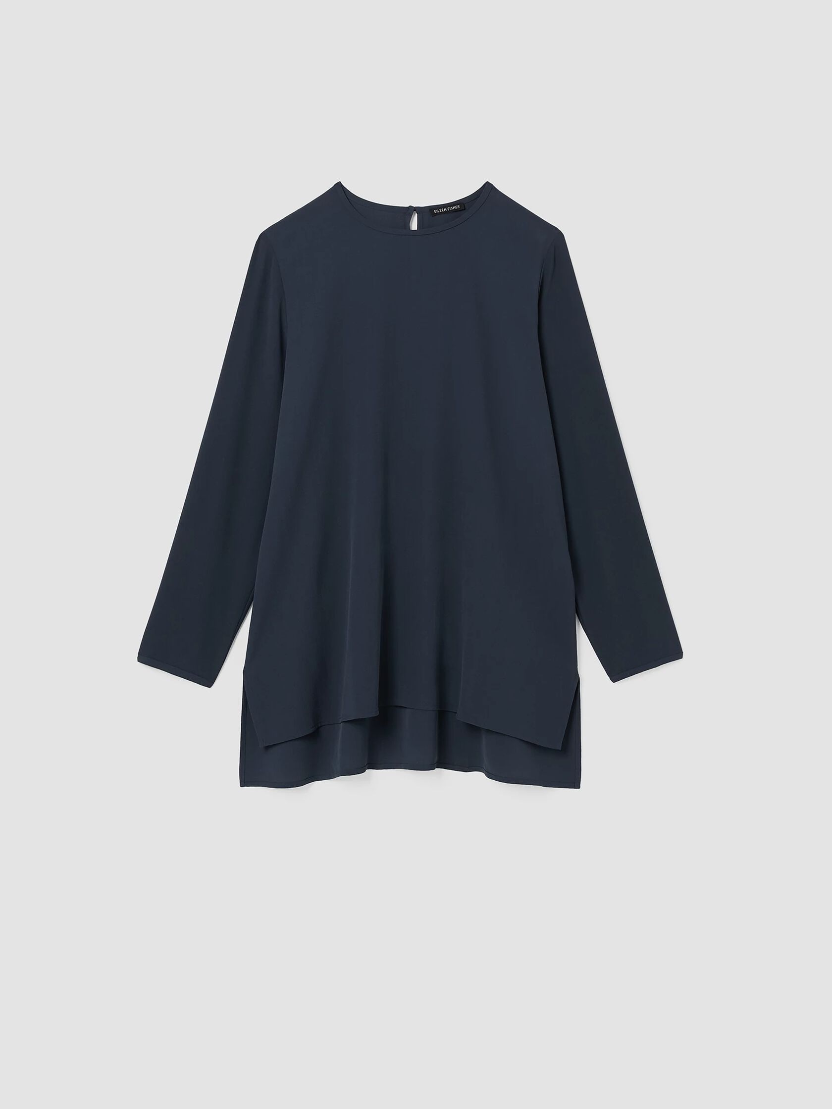 Silk Georgette Crepe Round Neck Top