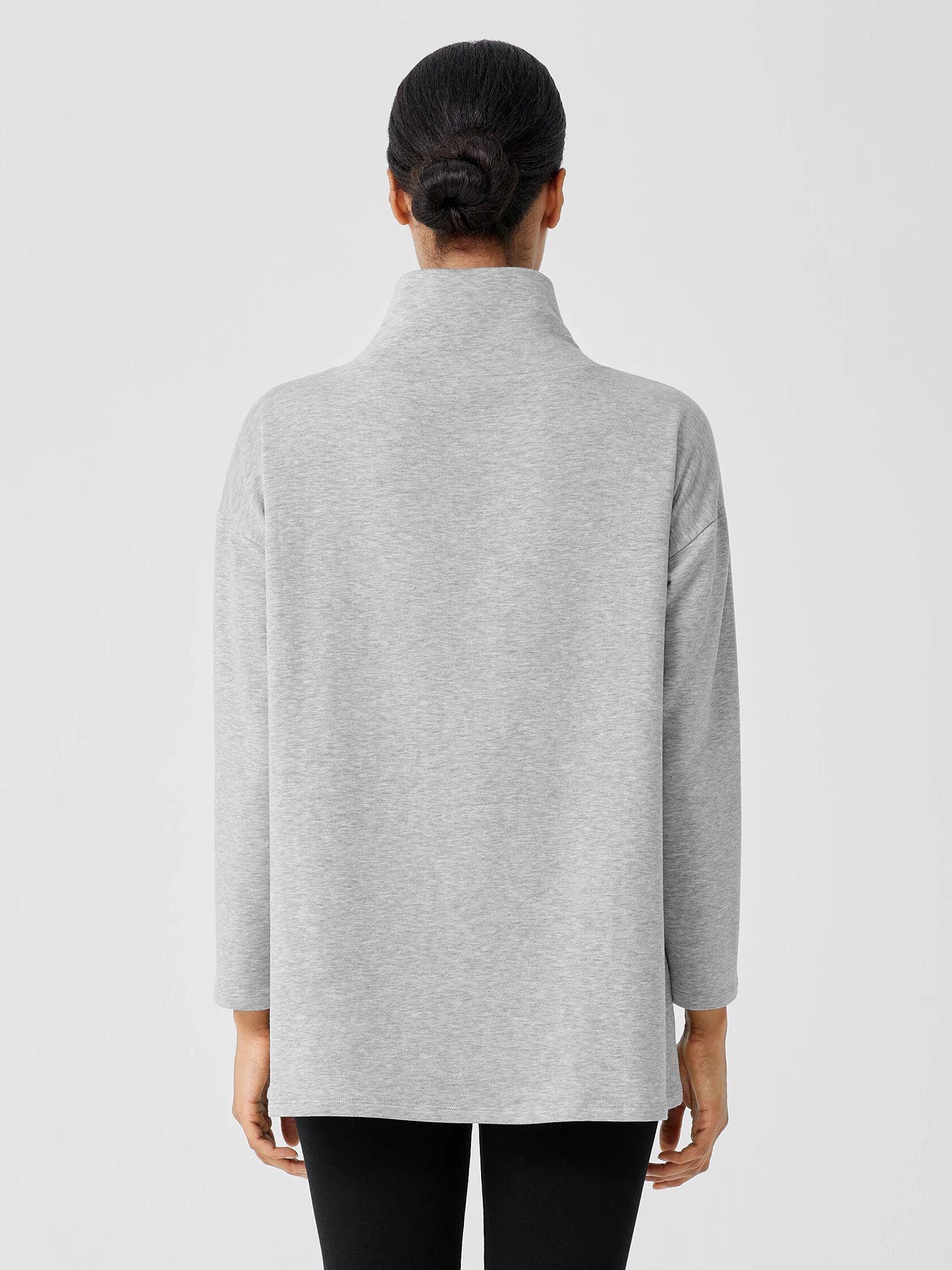 Cozy Brushed Terry Hug Funnel Neck Top