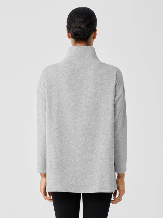 Cozy Brushed Terry Hug Funnel Neck Top