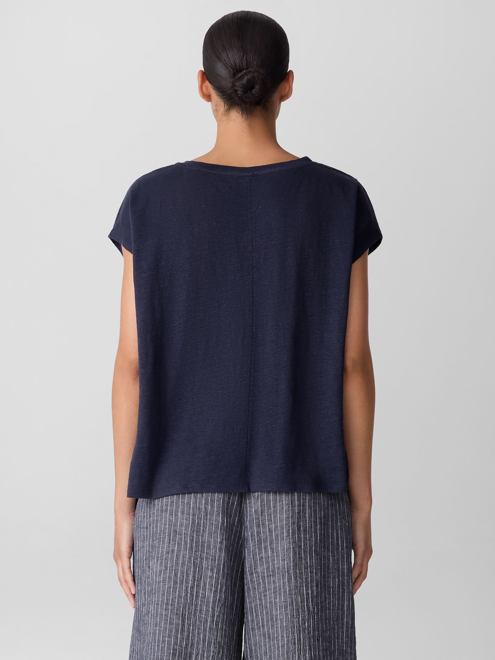 Organic Linen Jersey V-Neck Tee