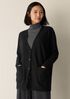 Fine Felted Wool Long Cardigan in Regenerative Wool