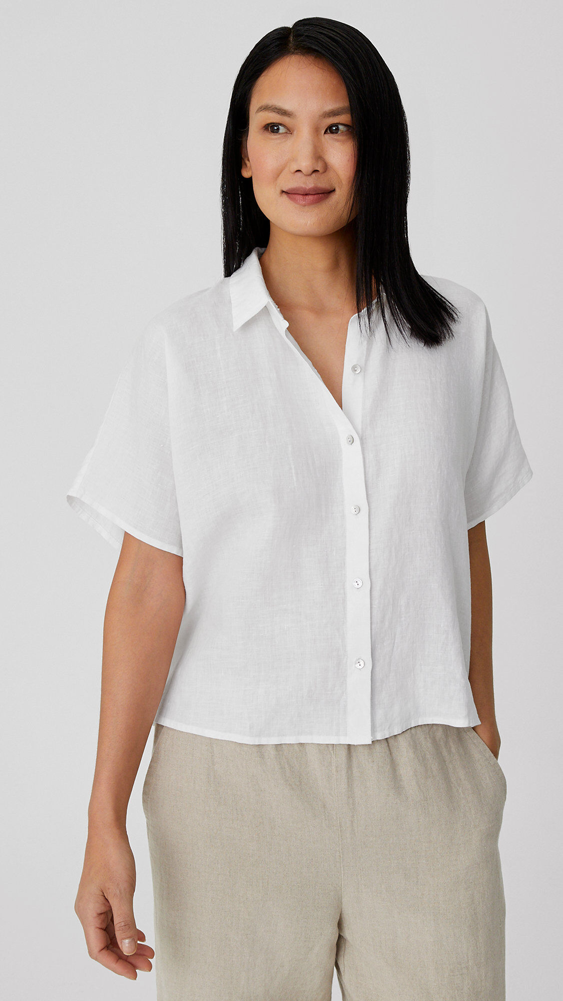 Organic Handkerchief Linen Short-Sleeve Shirt