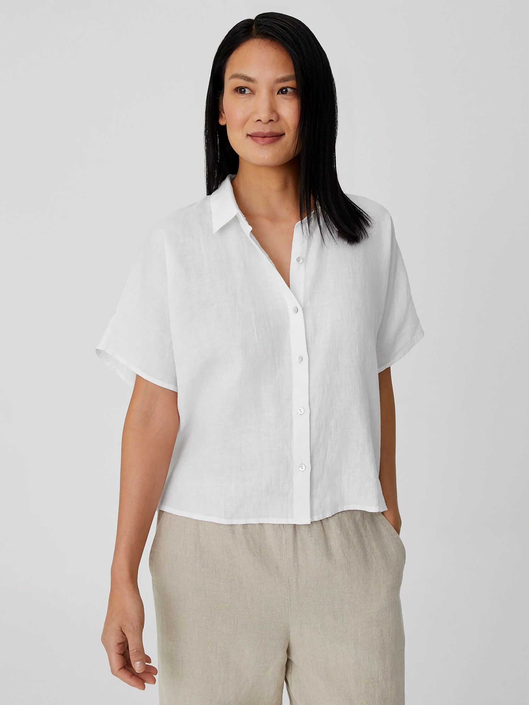 Organic Handkerchief Linen Short-Sleeve Shirt