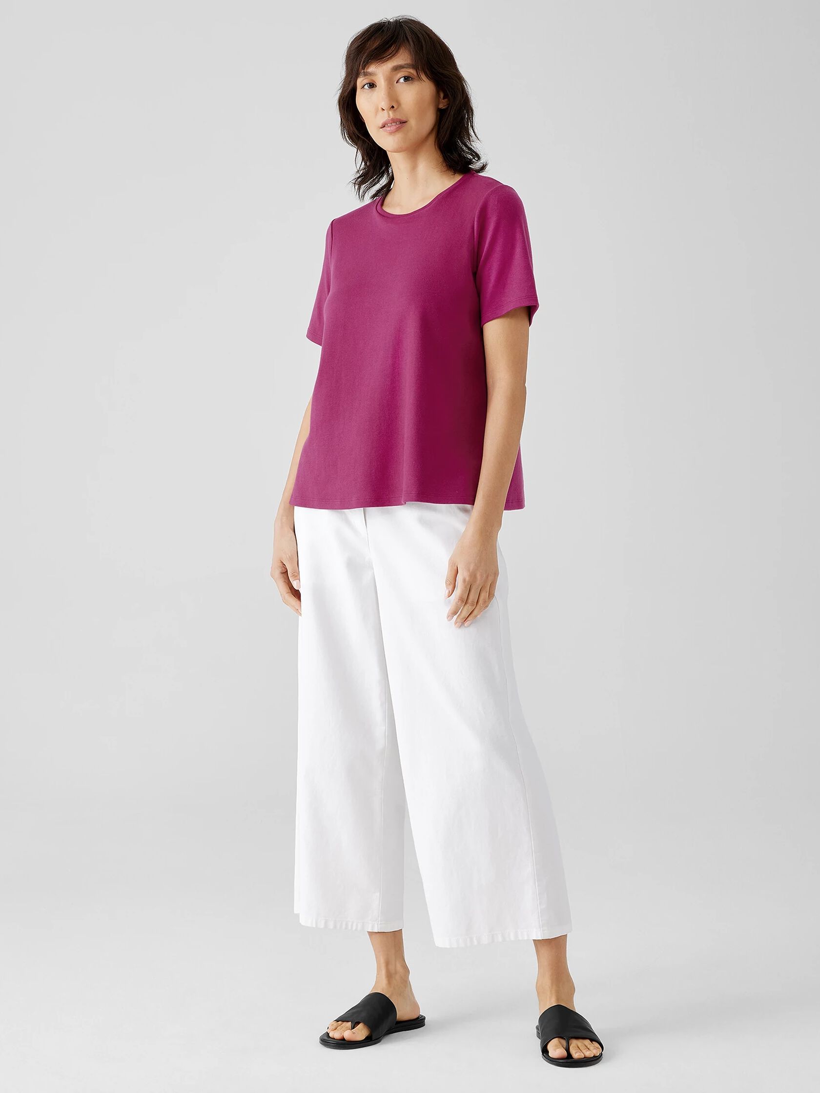 Organic Cotton Interlock Crew Neck Tee