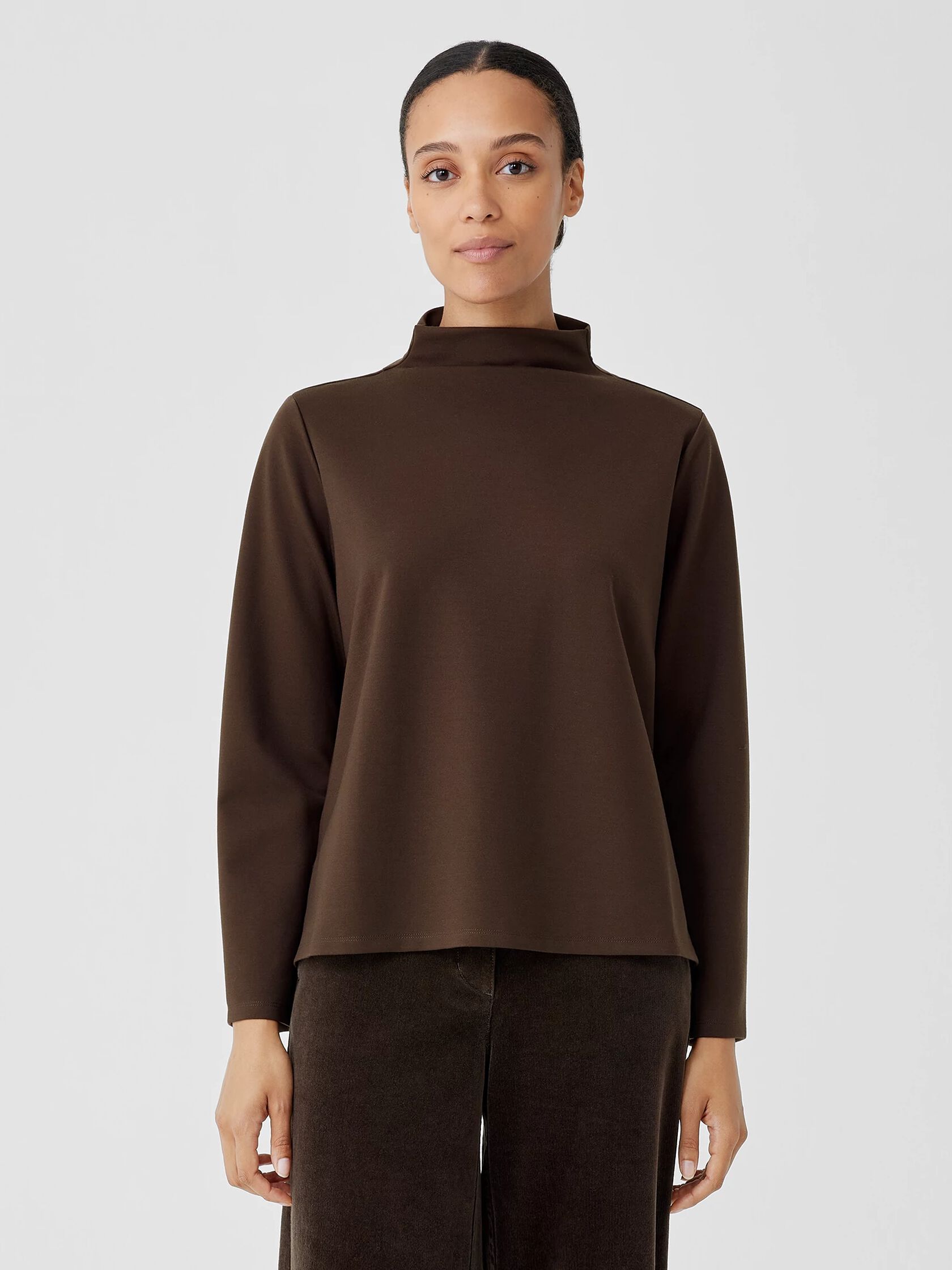 Lightweight Ponte Funnel Neck Top