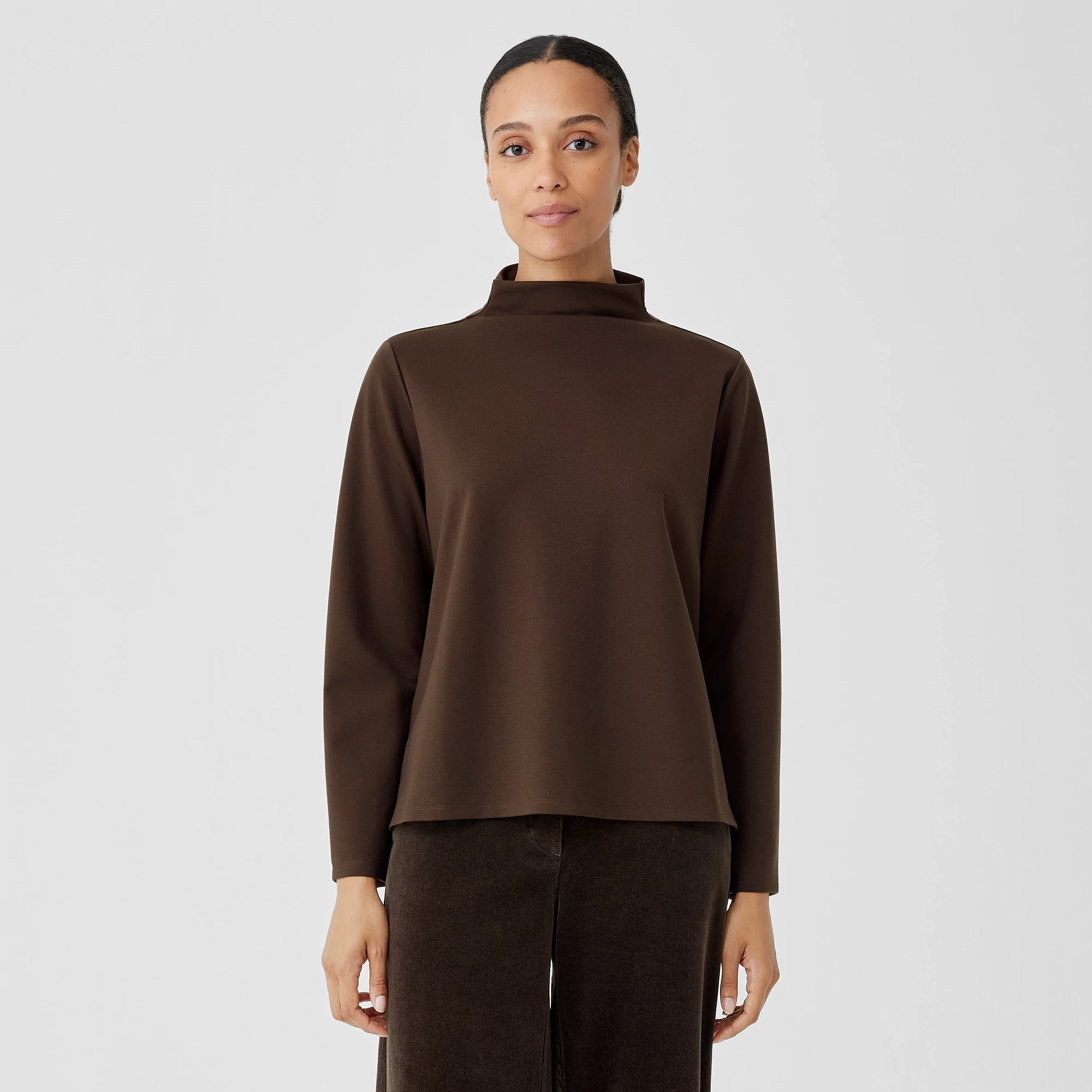 Eileen fisher funnel neck top clearance
