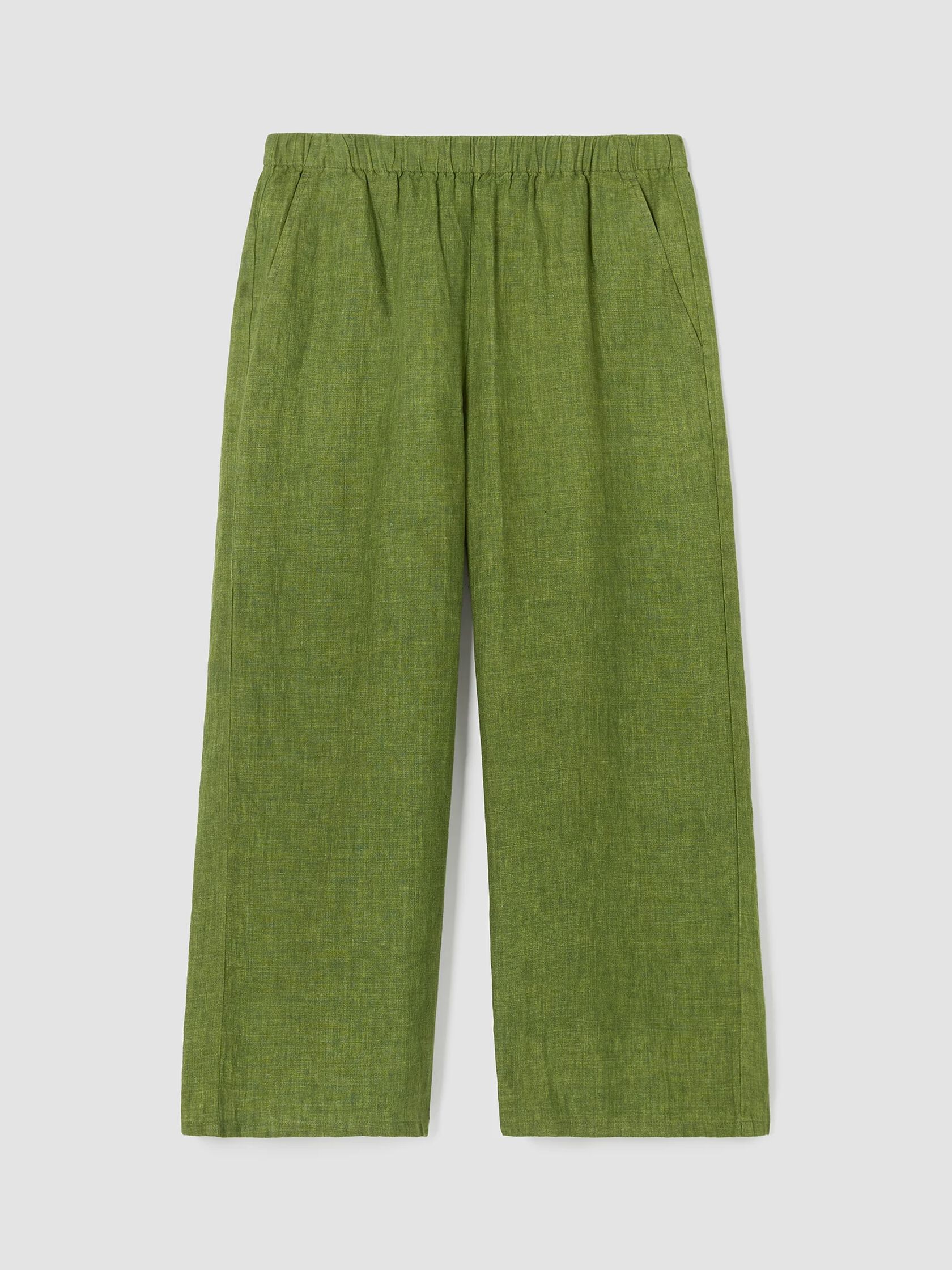 Washed Organic Linen Délavé Wide-Leg Pant