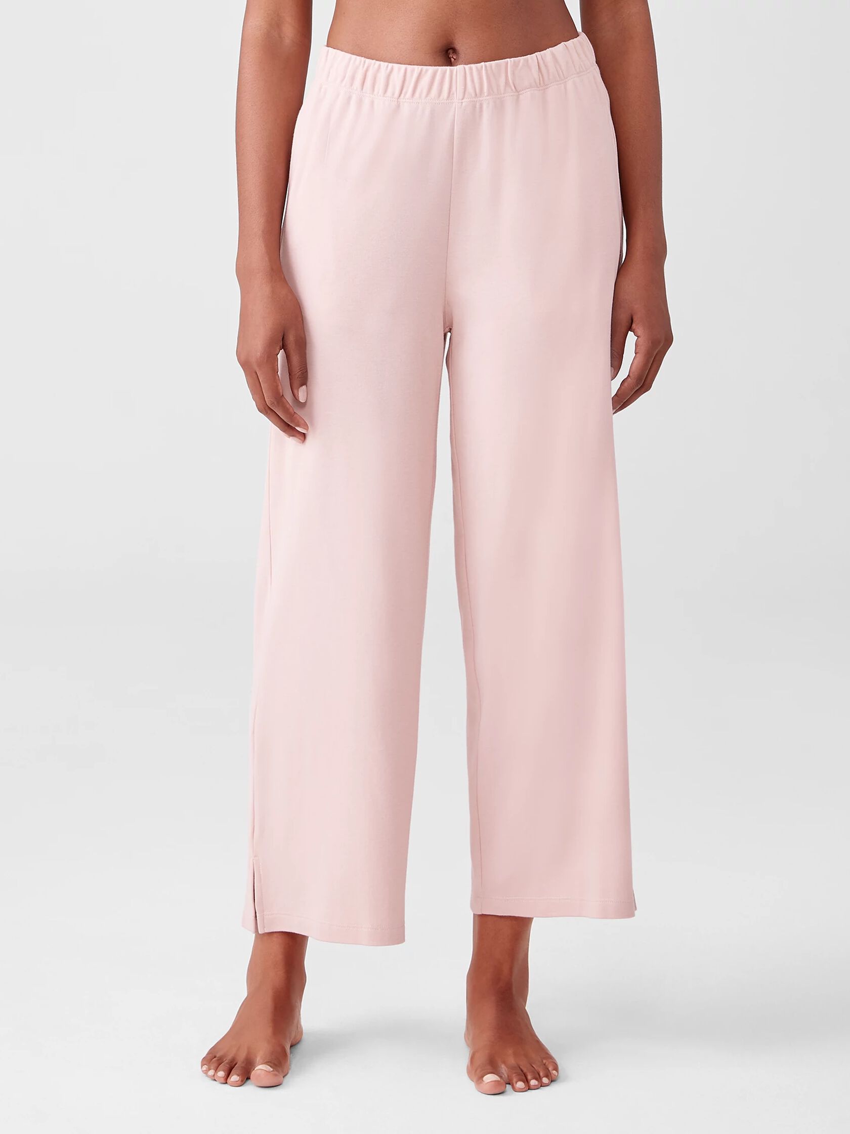 Cozy Organic Cotton Interlock Wide-Leg Pant