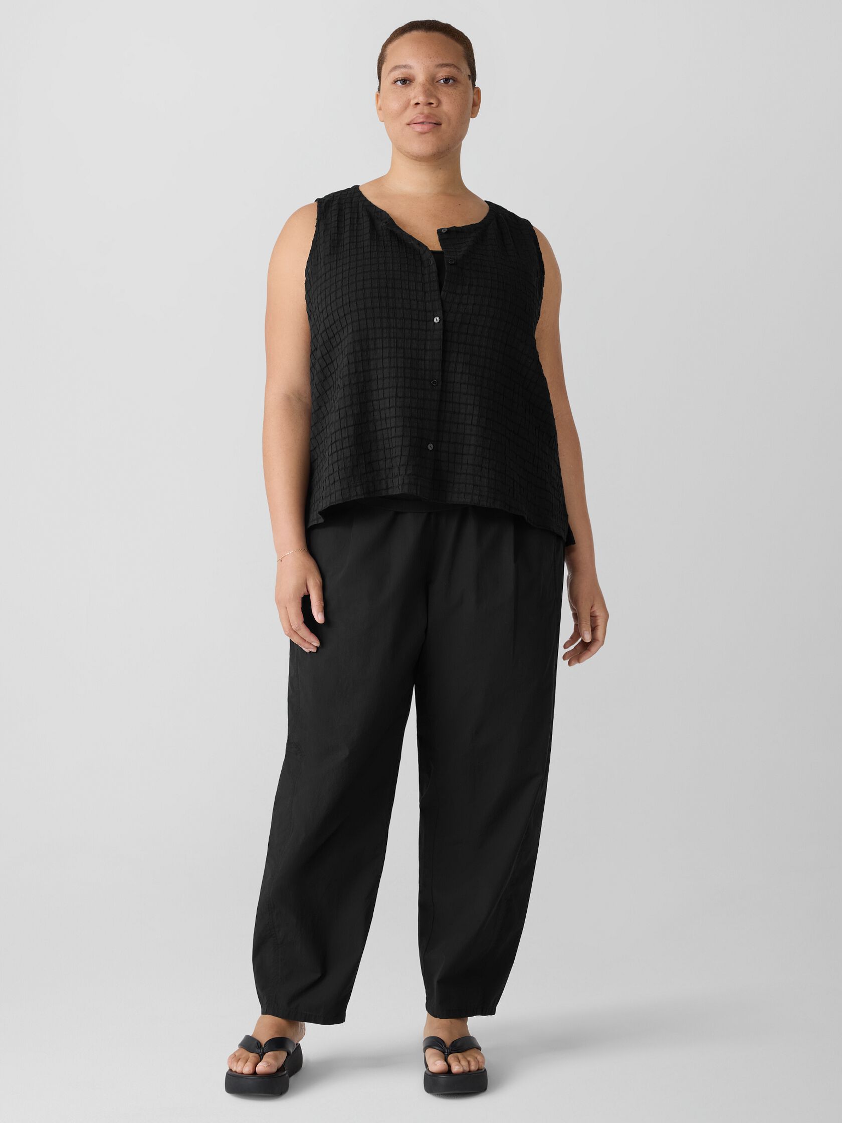 Washed Organic Cotton Poplin Lantern Pant
