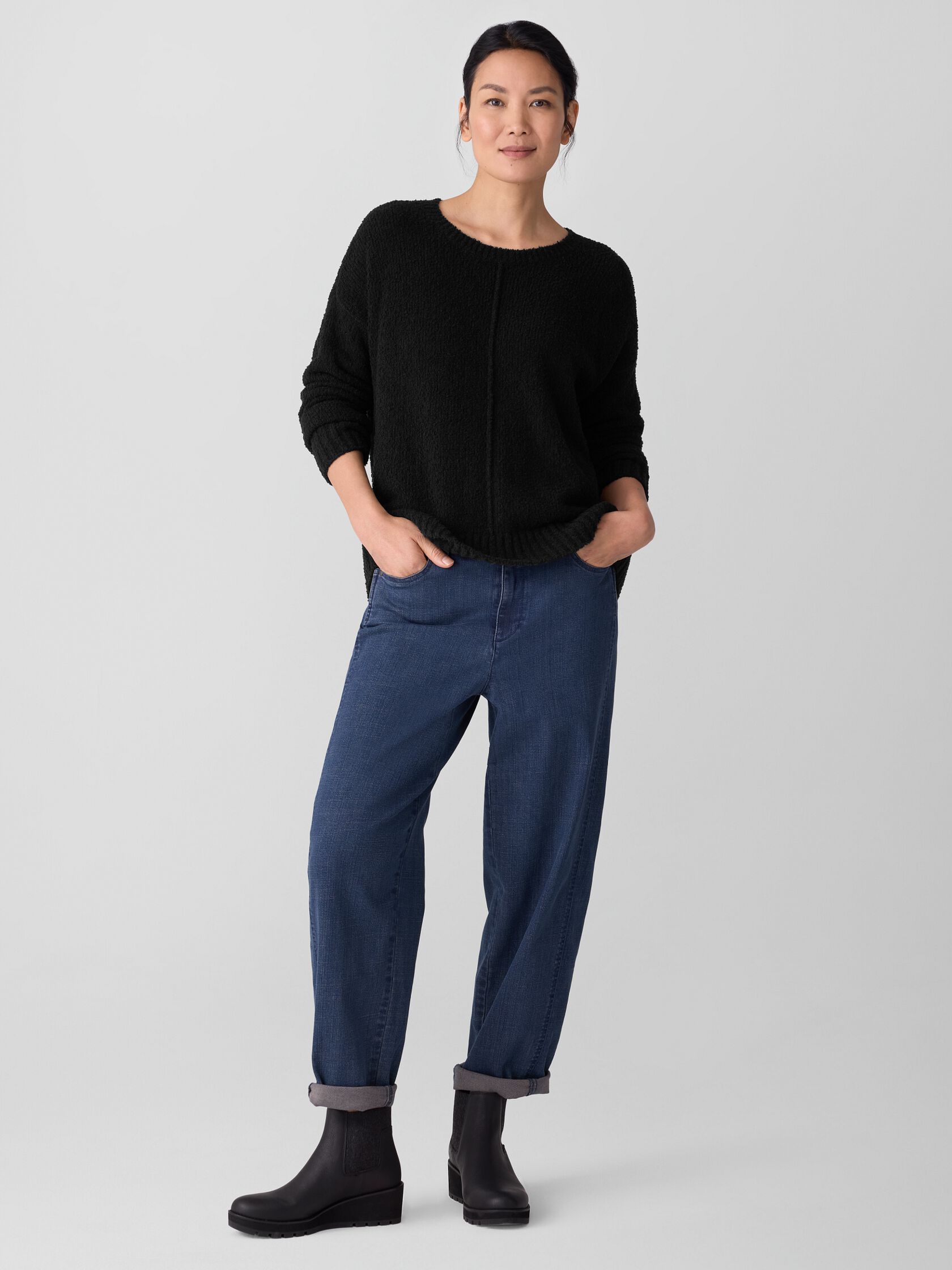 Cotton Fluff Crew Neck Top