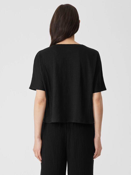 Organic Linen Jersey Round Neck Tee