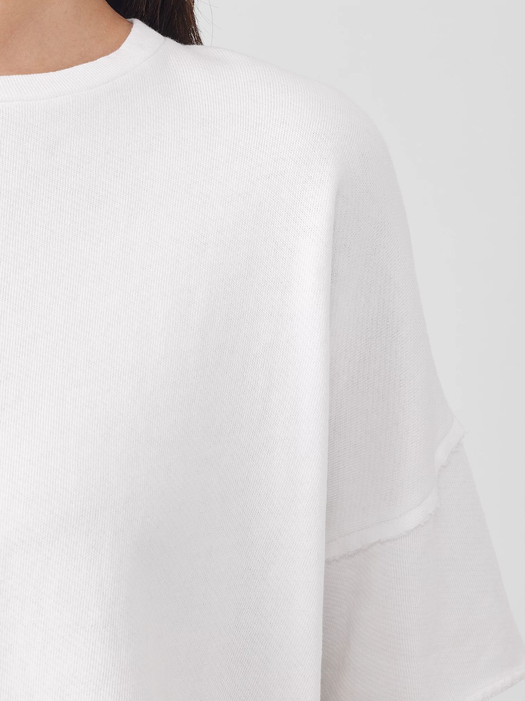 Lightweight Organic Cotton Terry Crew Neck Top