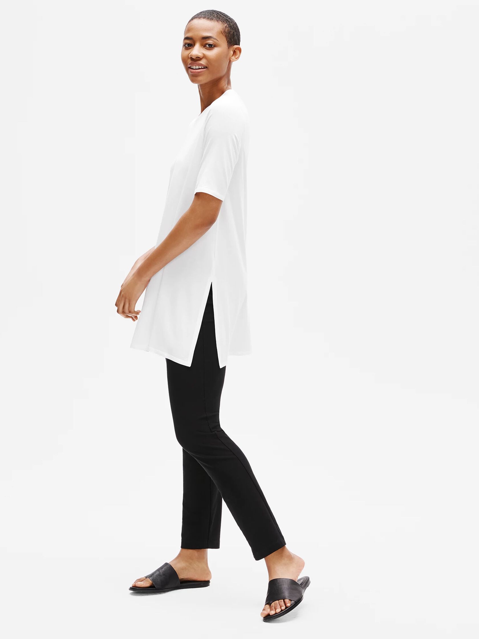 Fine Jersey ElbowSleeve Tunic EILEEN FISHER