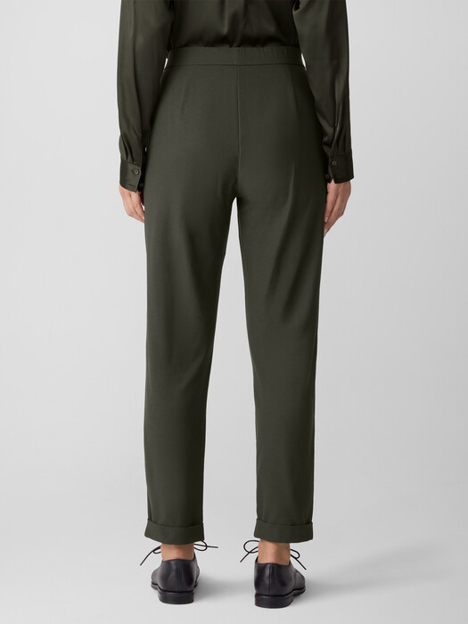 Washable Stretch Crepe Cuffed Pant