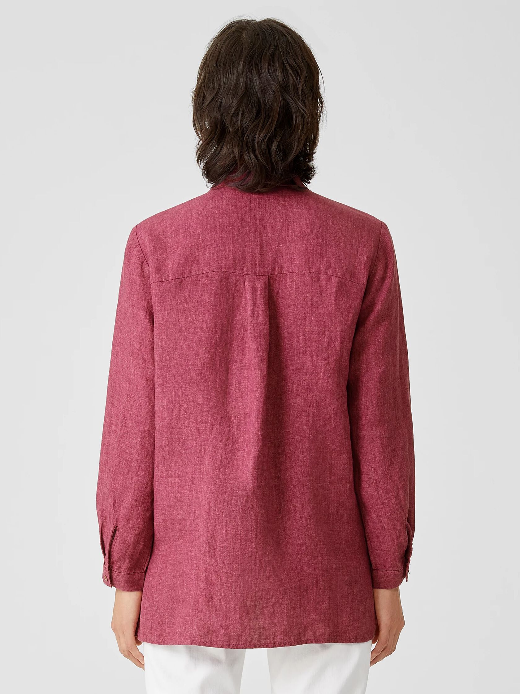 Washed Organic Linen Delave Classic Collar Shirt