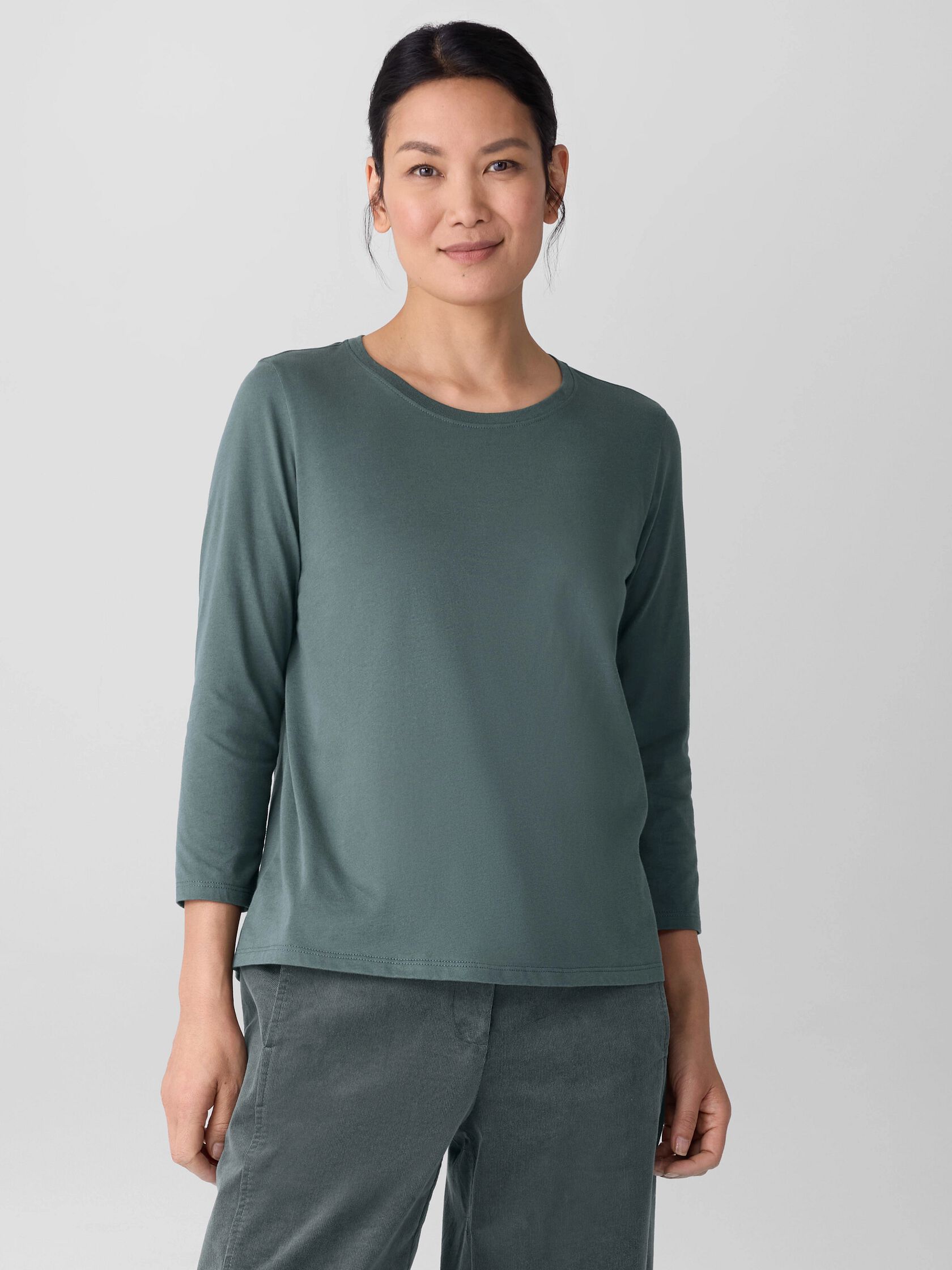 Organic Pima Cotton Jersey 3/4-Sleeve Tee