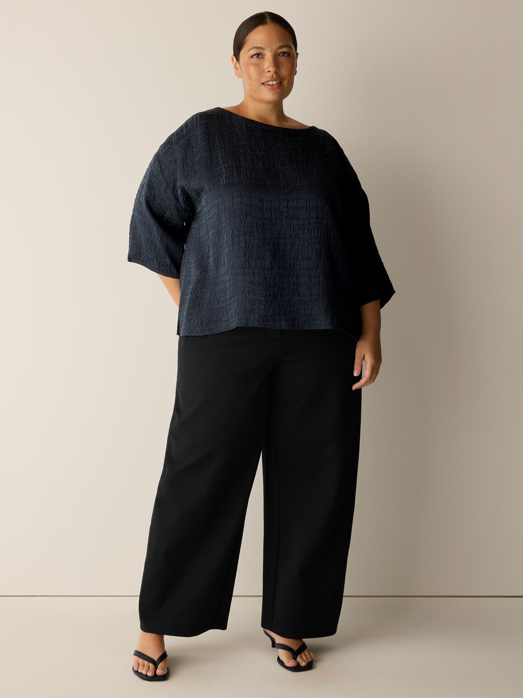 Dimensional Silk Jacquard Box-Top