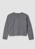 Fine Felted Wool Crew Neck Short Top in Regenerative Wool