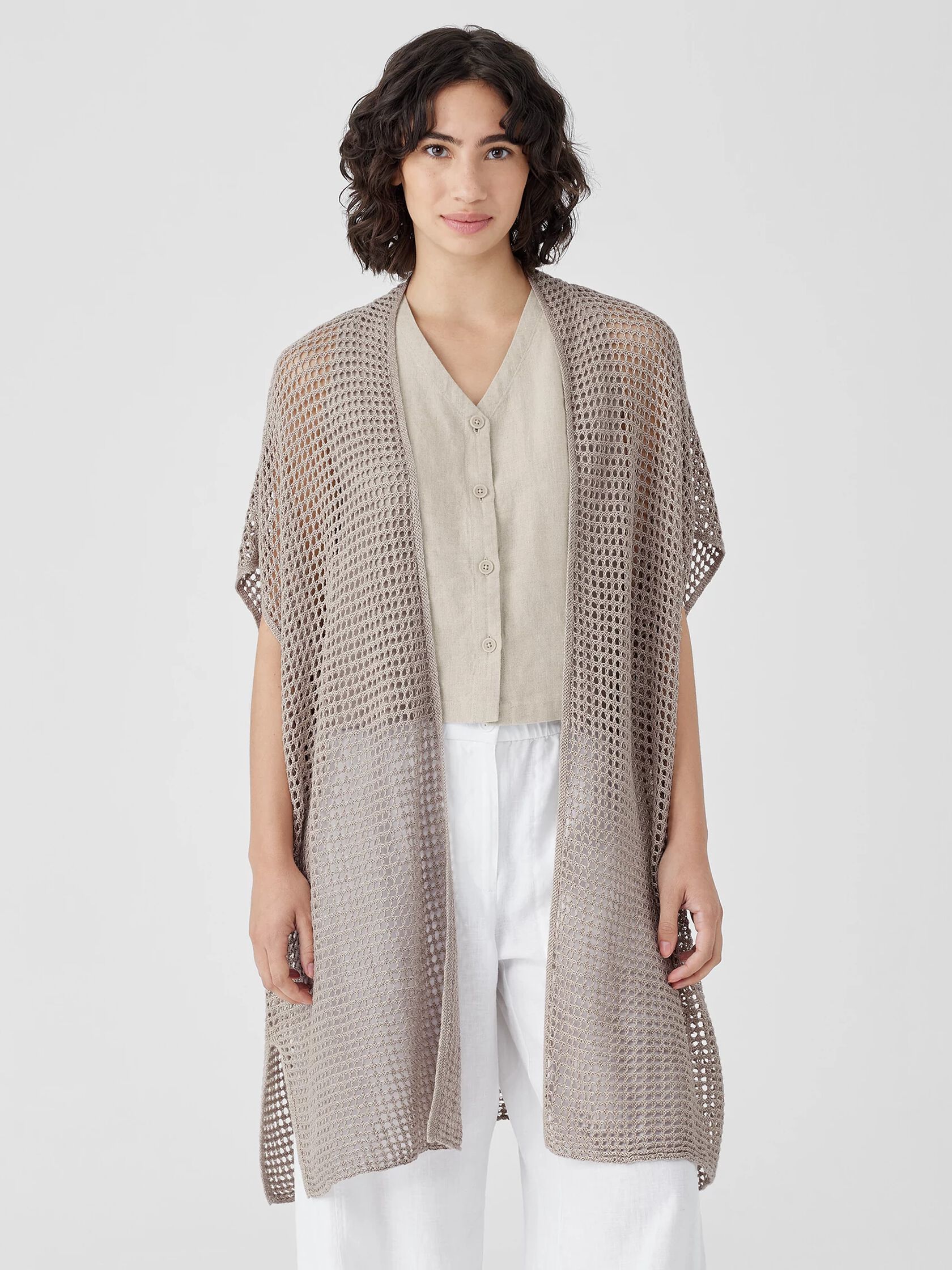 Organic Linen Délavé Long Cardigan