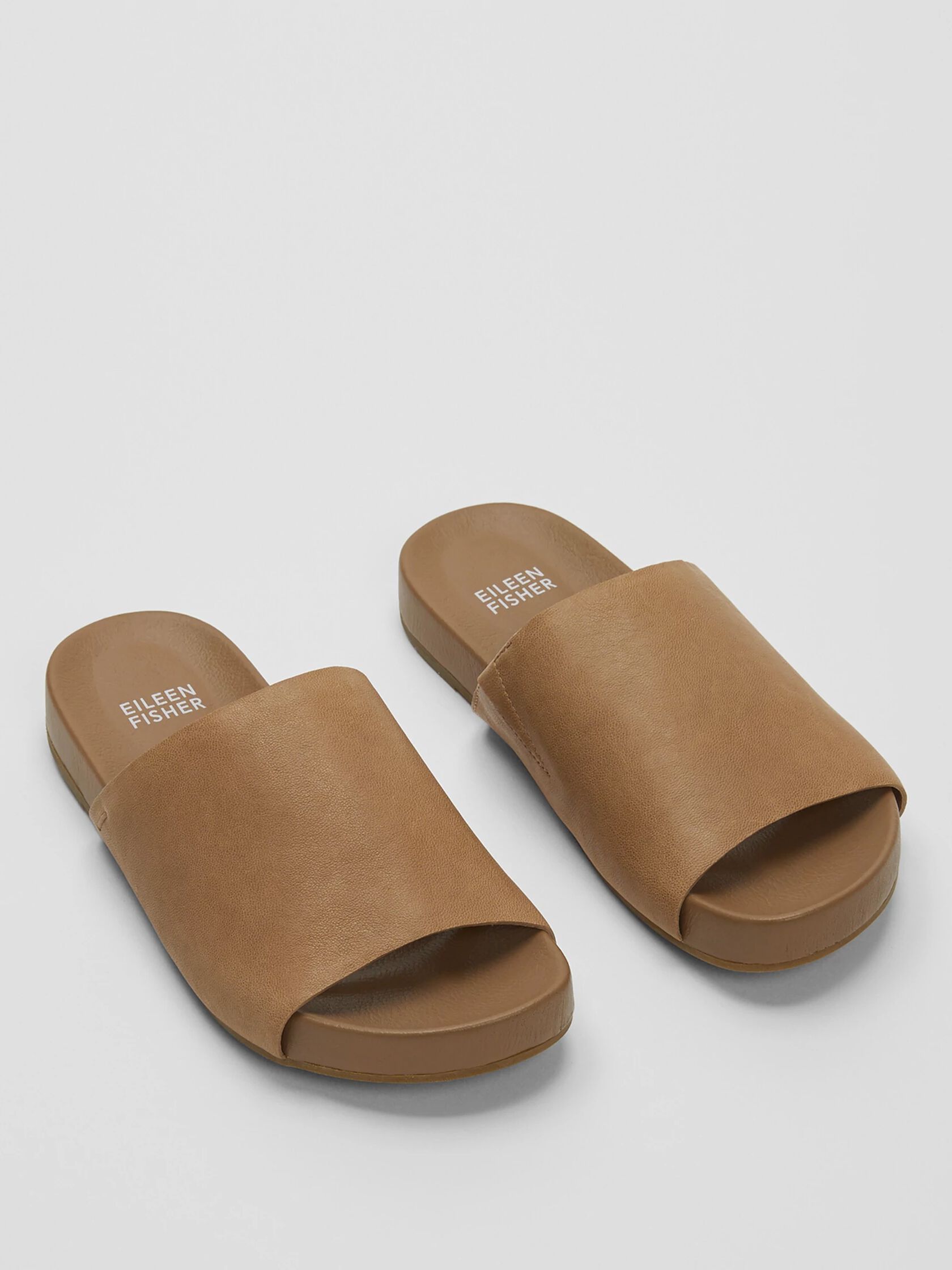 Mask Tumbled Leather Slide Sandal