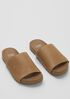 Mask Tumbled Leather Slide Sandal