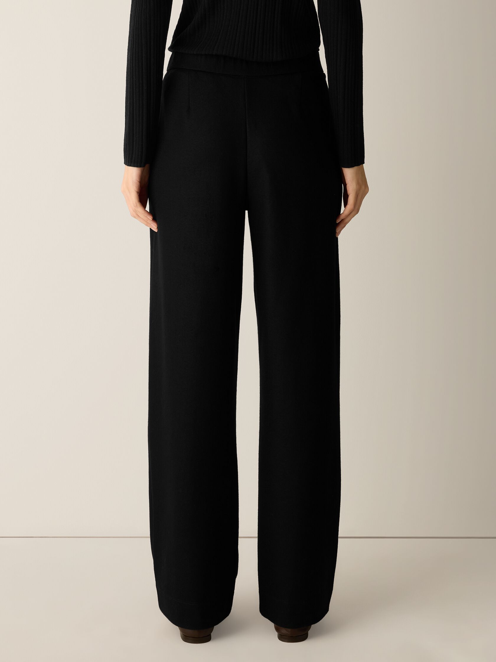 Felted Wool Jersey Full-Length Straight Trouser&nbsp;in Regenerative Wool