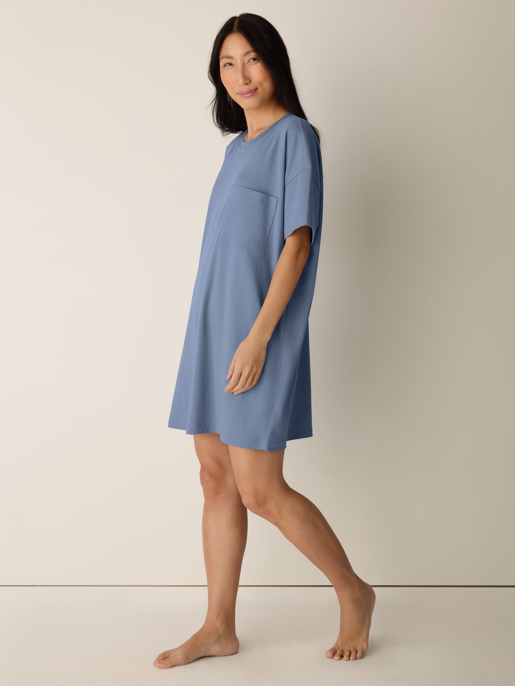 Organic Cotton Interlock Crew Neck Sleep Dress