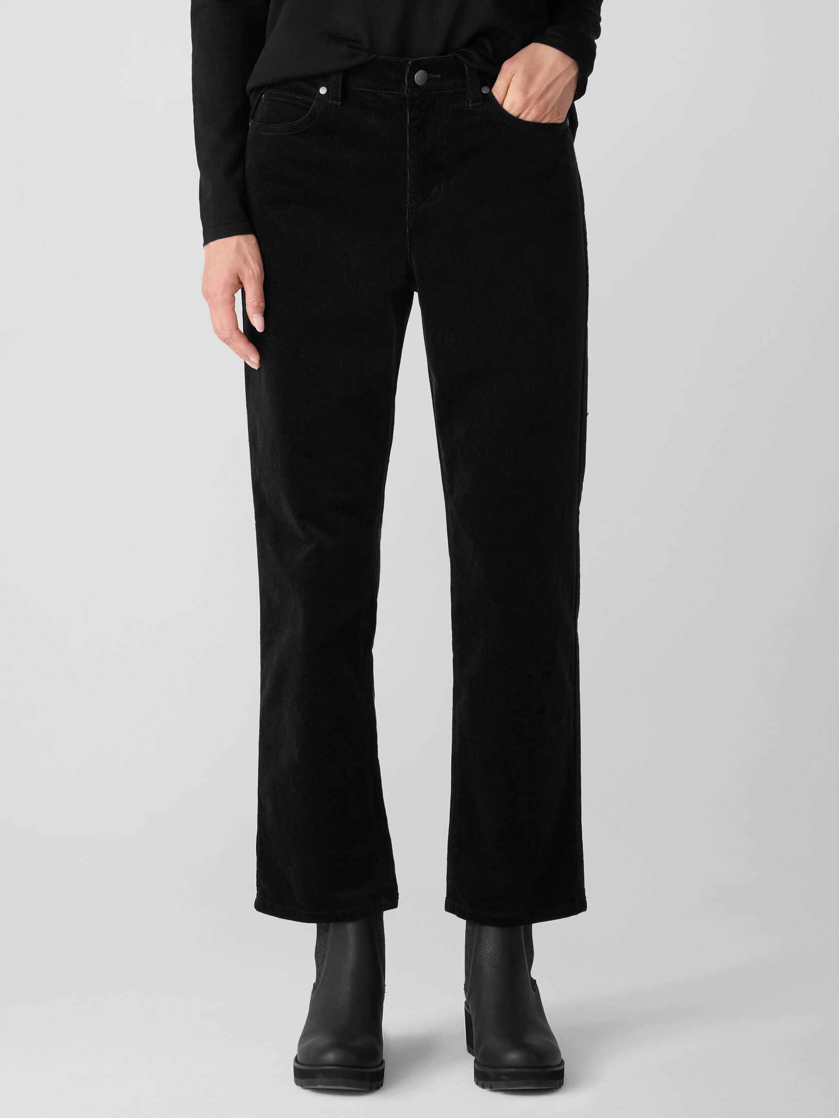 Organic Cotton Stretch Corduroy Straight Pant