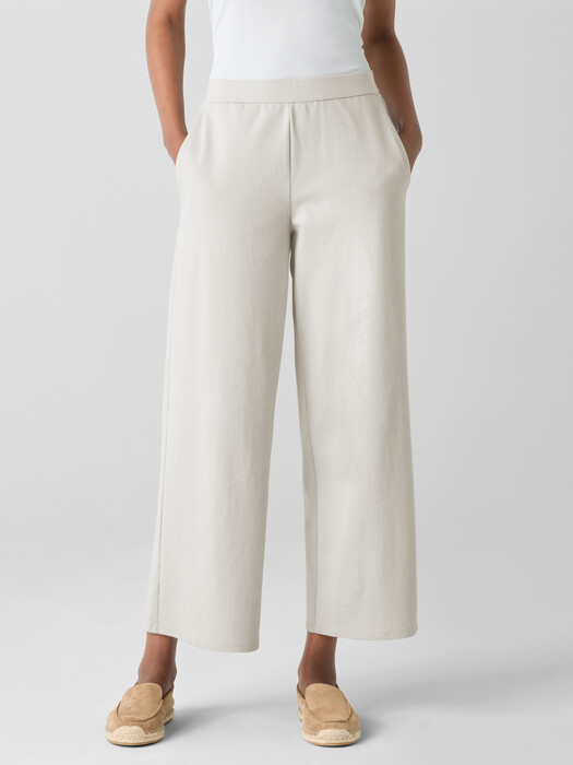 Cotton Blend Ponte Wide-Leg Pant