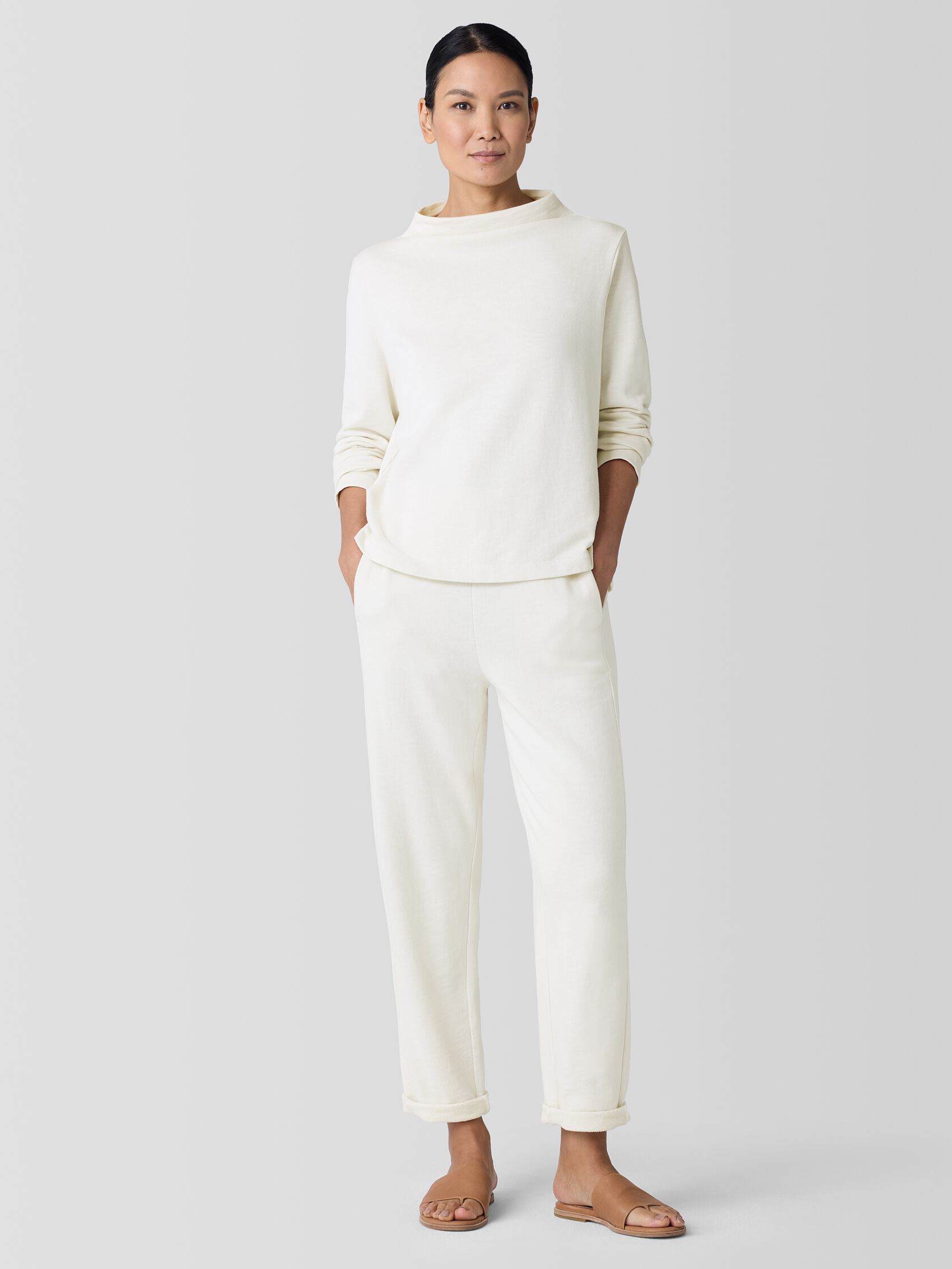 Garment-Dyed Terry Slouchy Pant