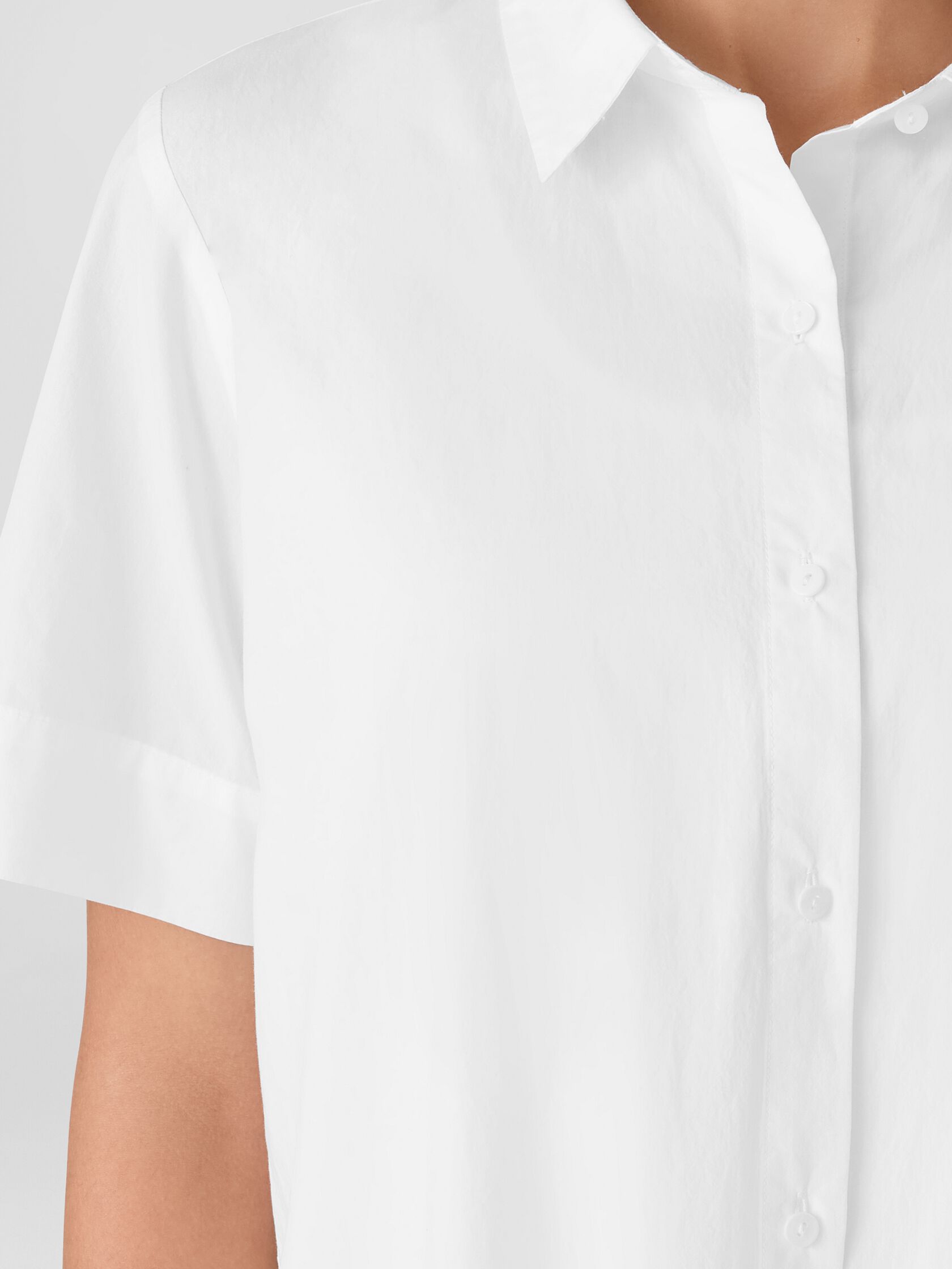 Washed Organic Cotton Poplin Classic Collar Shirtdress