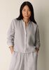 Striped Organic Cotton Gauze Band Collar Shirt