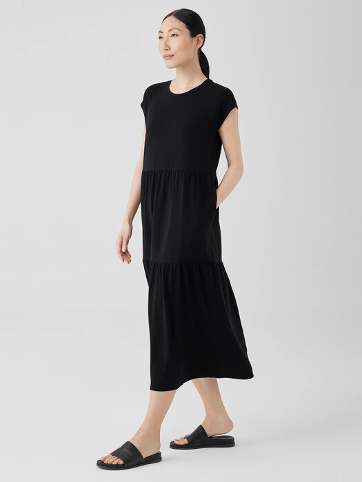 Stretch Jersey Knit Tiered Dress