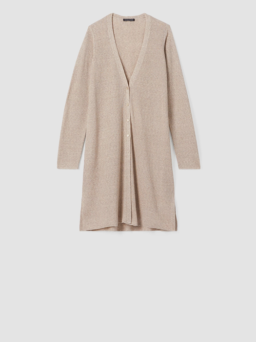 Organic Linen Melange Long Cardigan