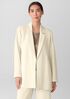 Stretch Wool Crepe Long Blazer