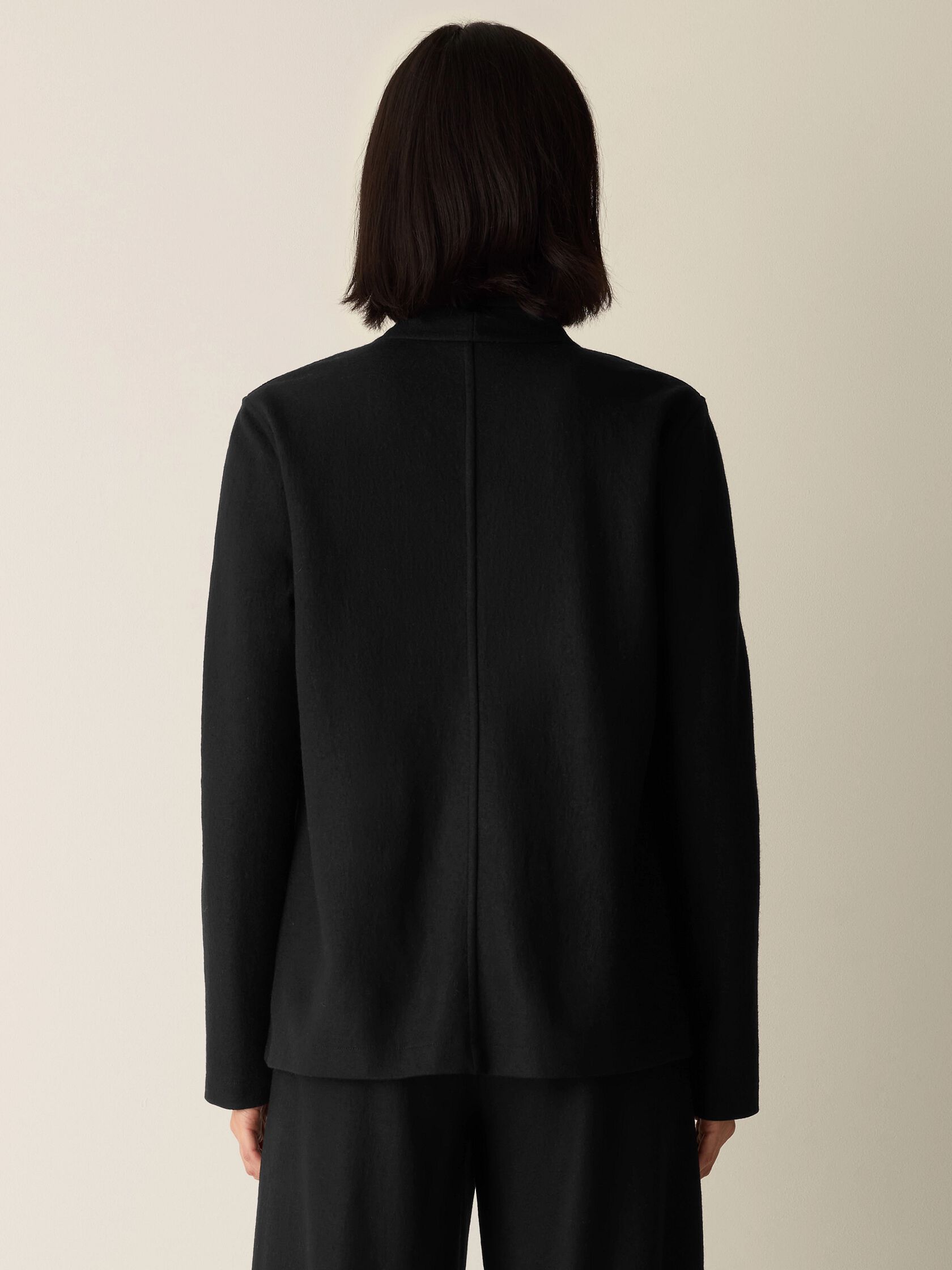 Felted Wool Jersey High Collar Jacket