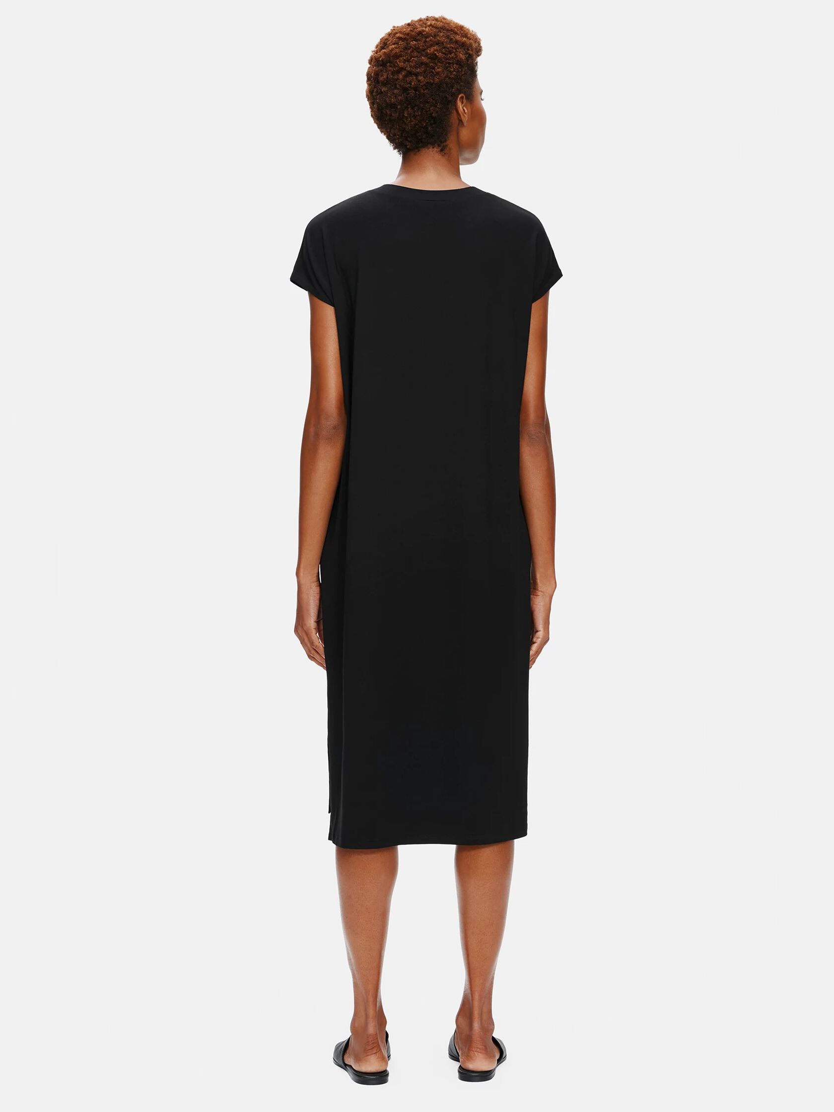 Viscose Jersey Crew Neck Dress