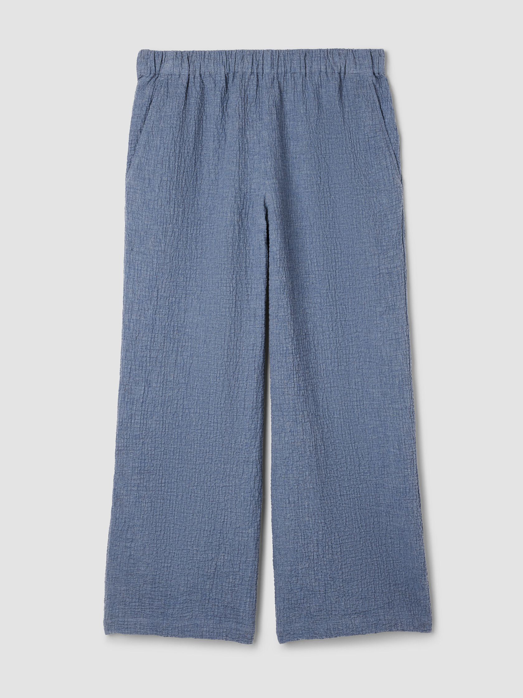 Organic Cotton Doubleweave Wide-Leg Pant