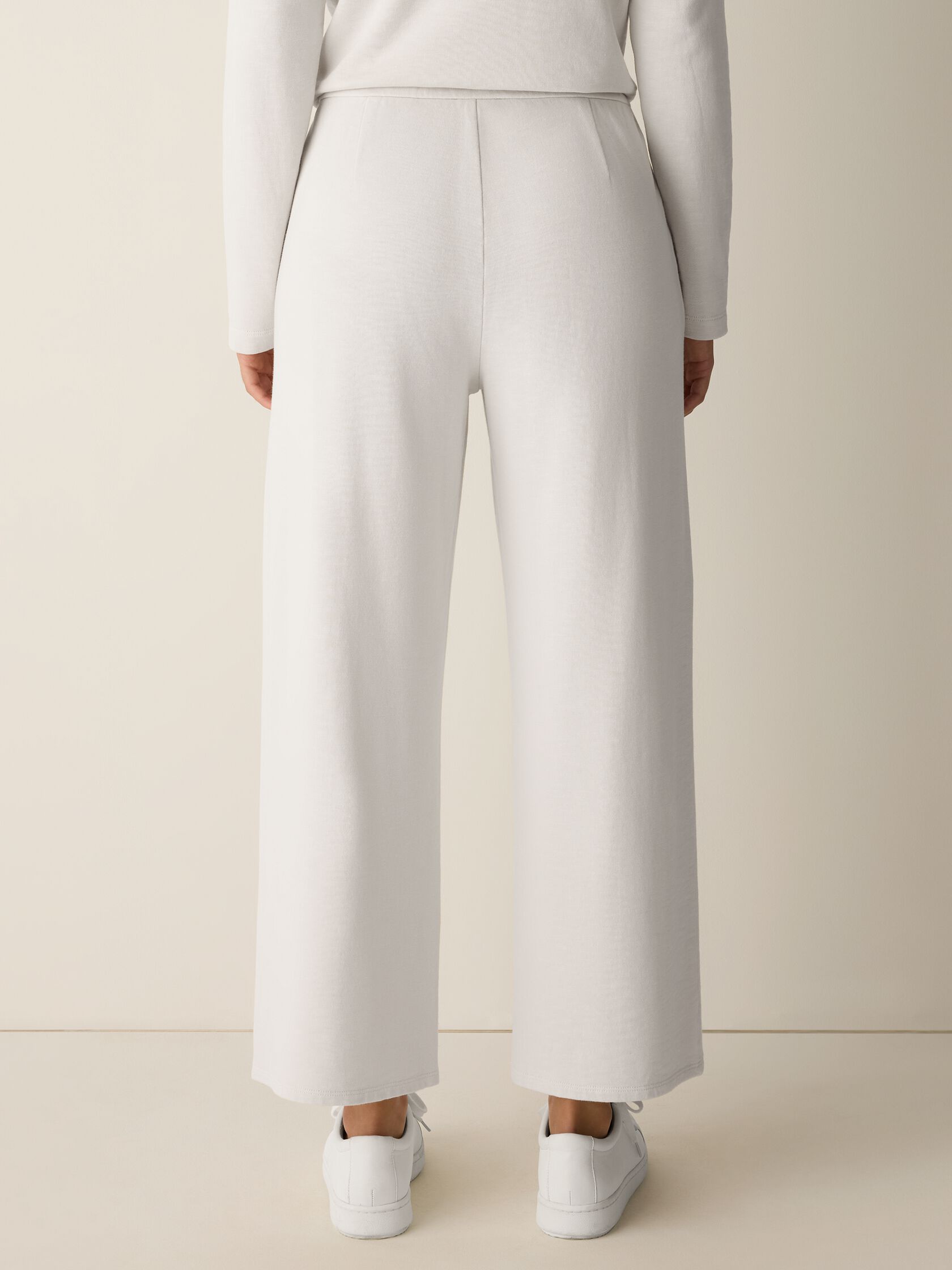 Garment-Dyed Organic Cotton Terry Wide-Leg Pant
