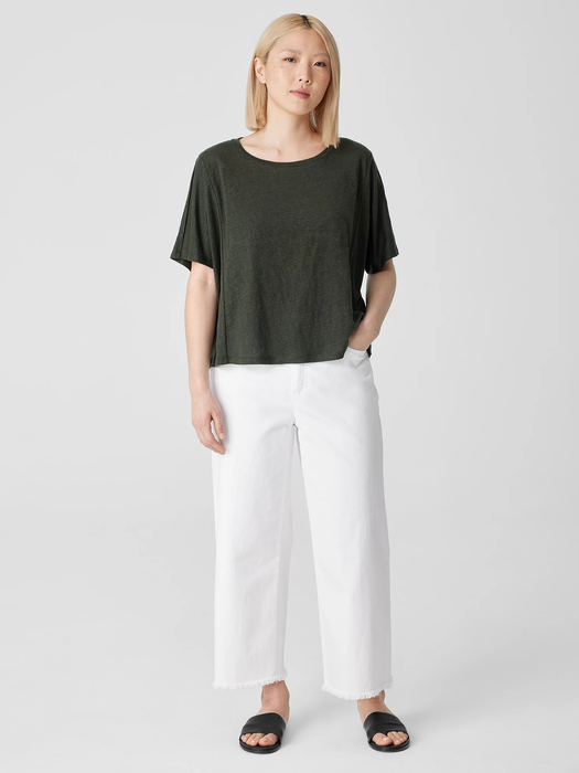 Organic Linen Jersey Round Neck Tee