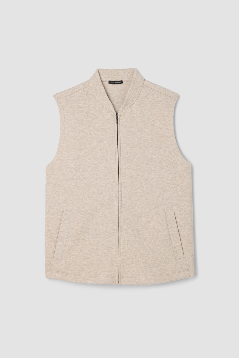 Textured Cotton Doubleknit Vest Textured Cotton Doubleknit Vest