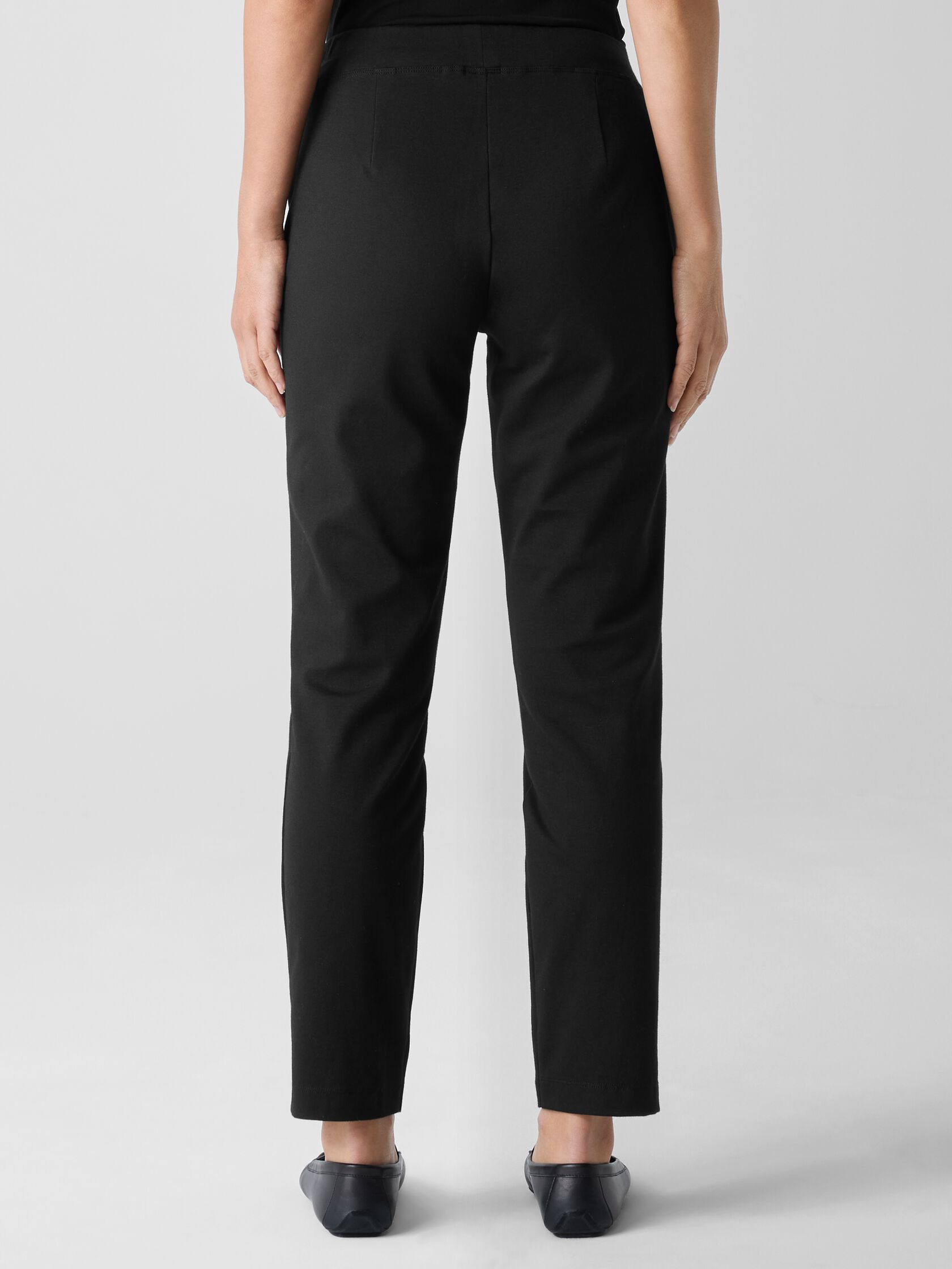 Cotton Blend Ponte Slim Pant