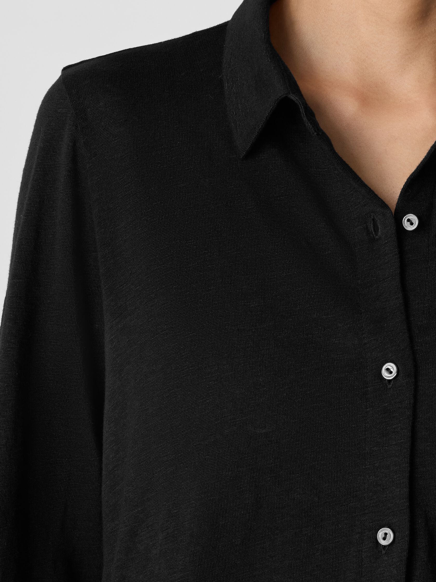 Organic Linen Jersey Classic Collar Shirt